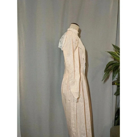 Vintage Gunne Sax Peach Lace Prairie Victorian 70s 80s Cottage Dress Size 9 - Picture 6 of 10